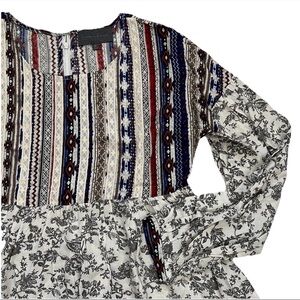 Anthropologie Sunday In Brooklyn Mini Dress XL Floral Cottagecore Peasant NWOT